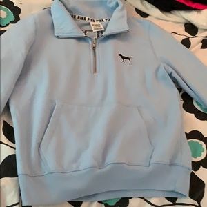 Victoria Secret PINK quarter zip in light blue